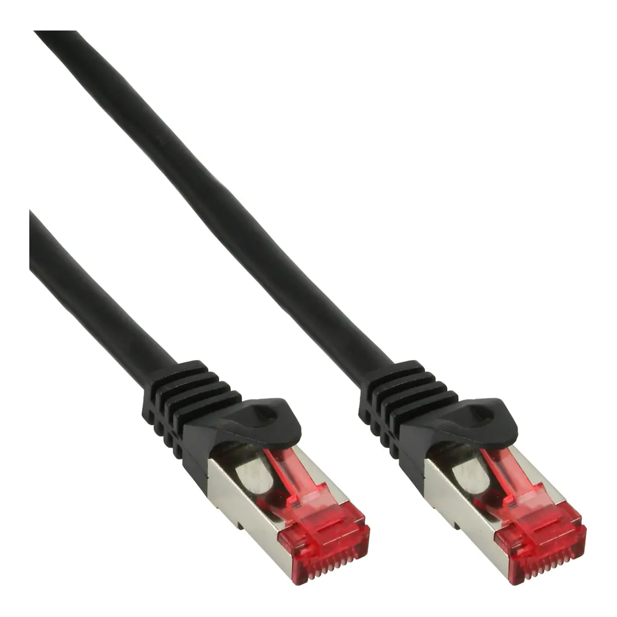 50er Bulk-Pack Patchkabel S/FTP (PiMf) Cat.6 PVC CCA schwarz 1,5m Schwarz (Packung mit 50)
