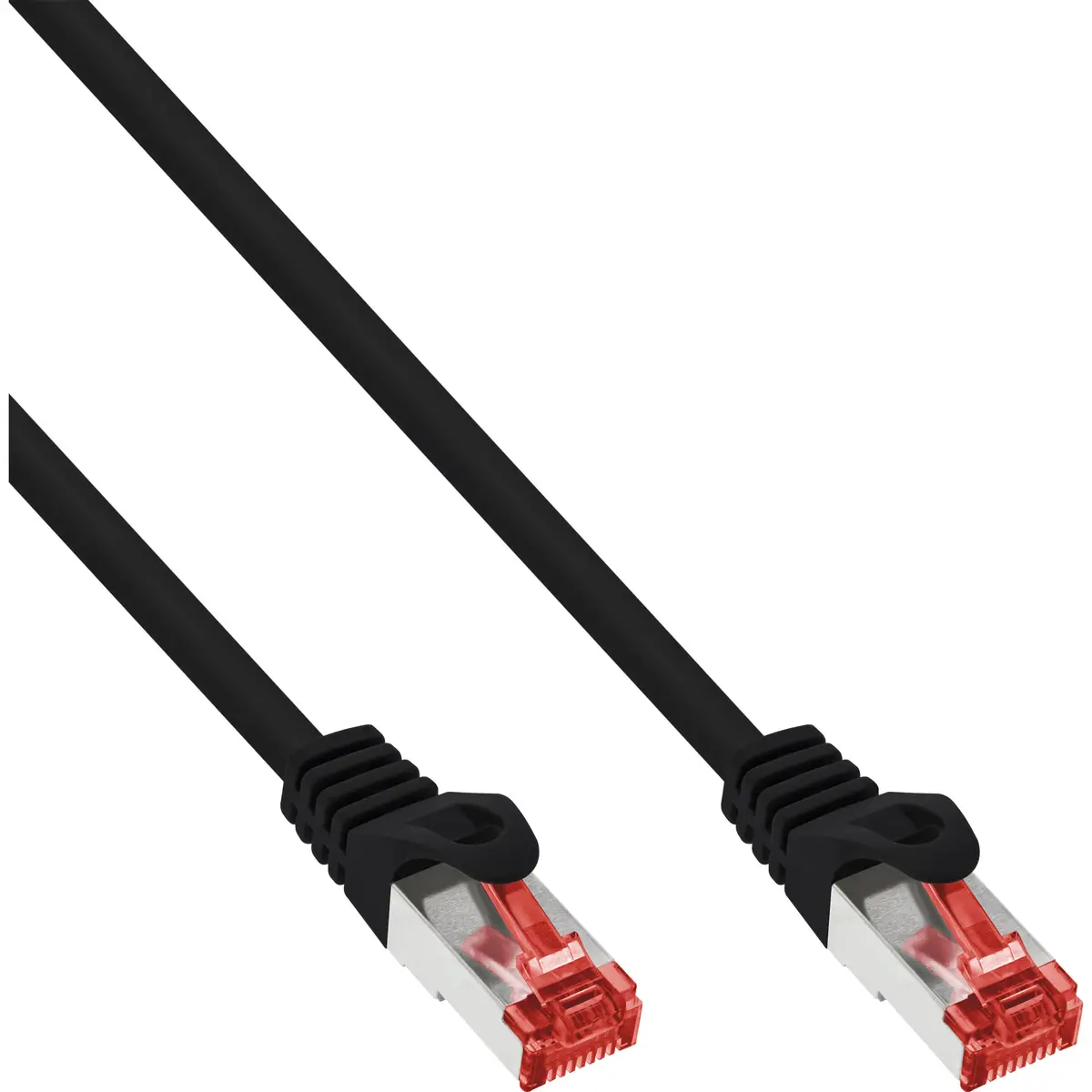 70er Bulk-Pack Patchkabel S/FTP (PiMf) Cat.6 PVC CCA schwarz 1m Schwarz (Packung mit 70)