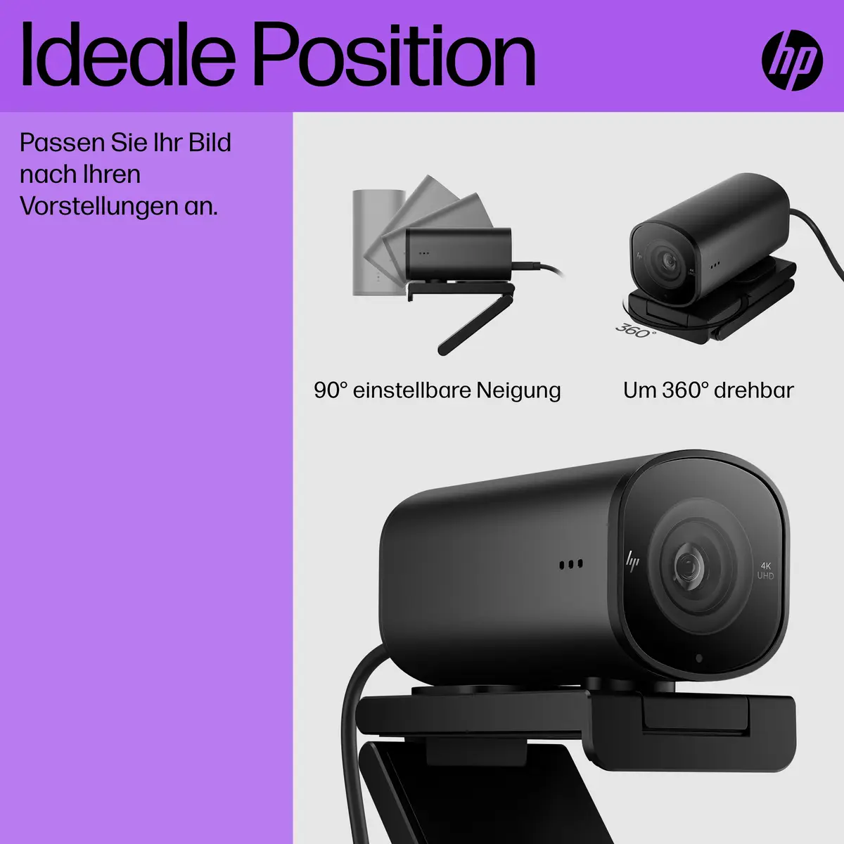 965 4K Streaming-Webcam, 8 MP, 3840 x 2160 Pixel, Full HD, 60 fps, 1280x720@30fps, 1280x720@60fps, 1920x1080@30fps, 1920x1080@60fps, 3840x2160@30fps, USB