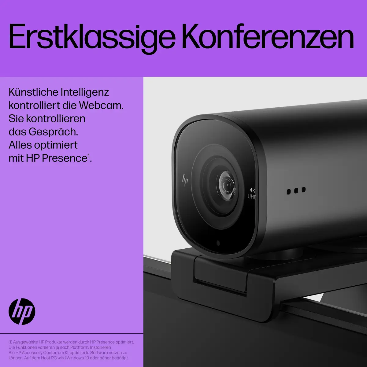 965 4K Streaming-Webcam, 8 MP, 3840 x 2160 Pixel, Full HD, 60 fps, 1280x720@30fps, 1280x720@60fps, 1920x1080@30fps, 1920x1080@60fps, 3840x2160@30fps, USB