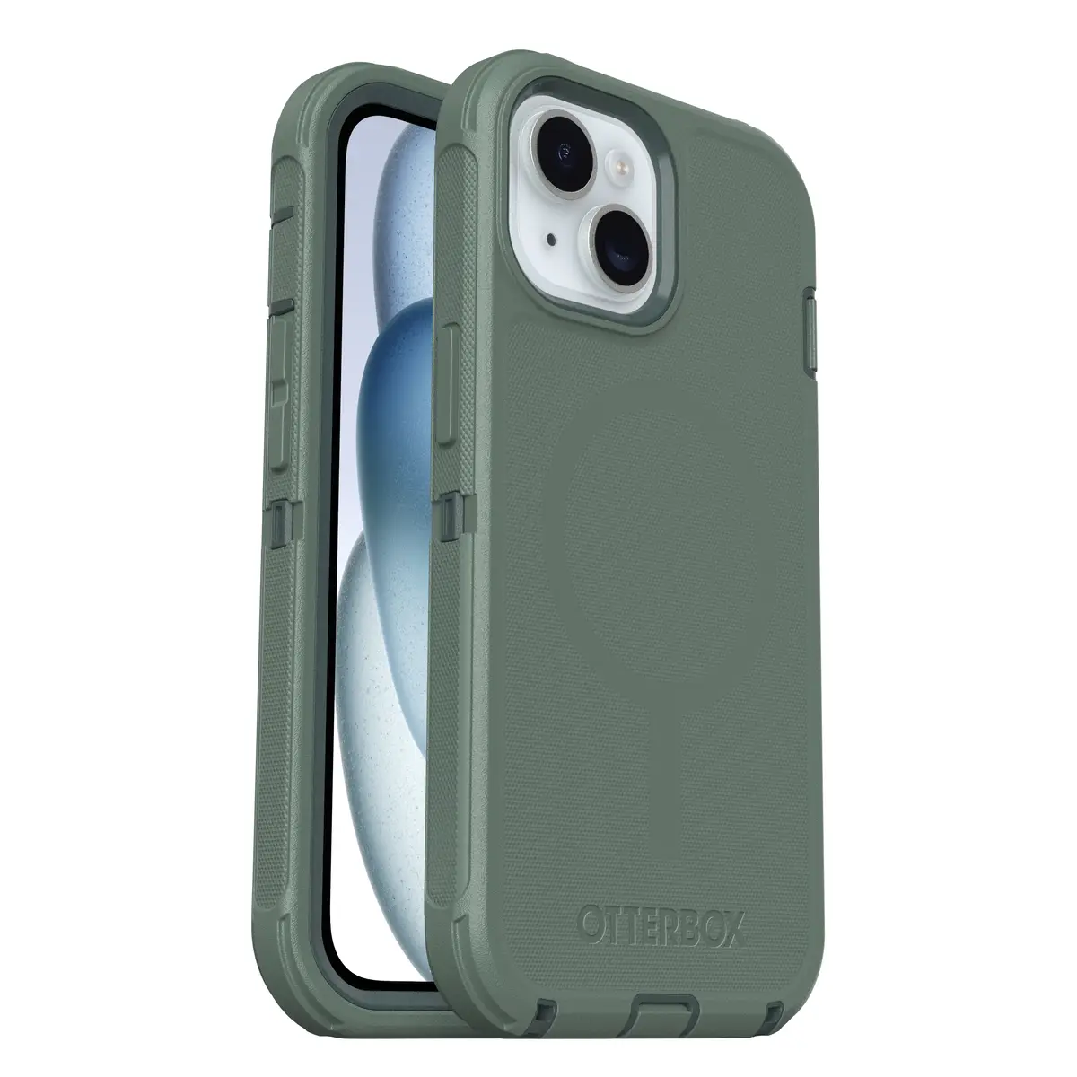 Schutzhülle für Apple iPhone 13 14 15 kompatibel mit MagSafe forest ranger (green)