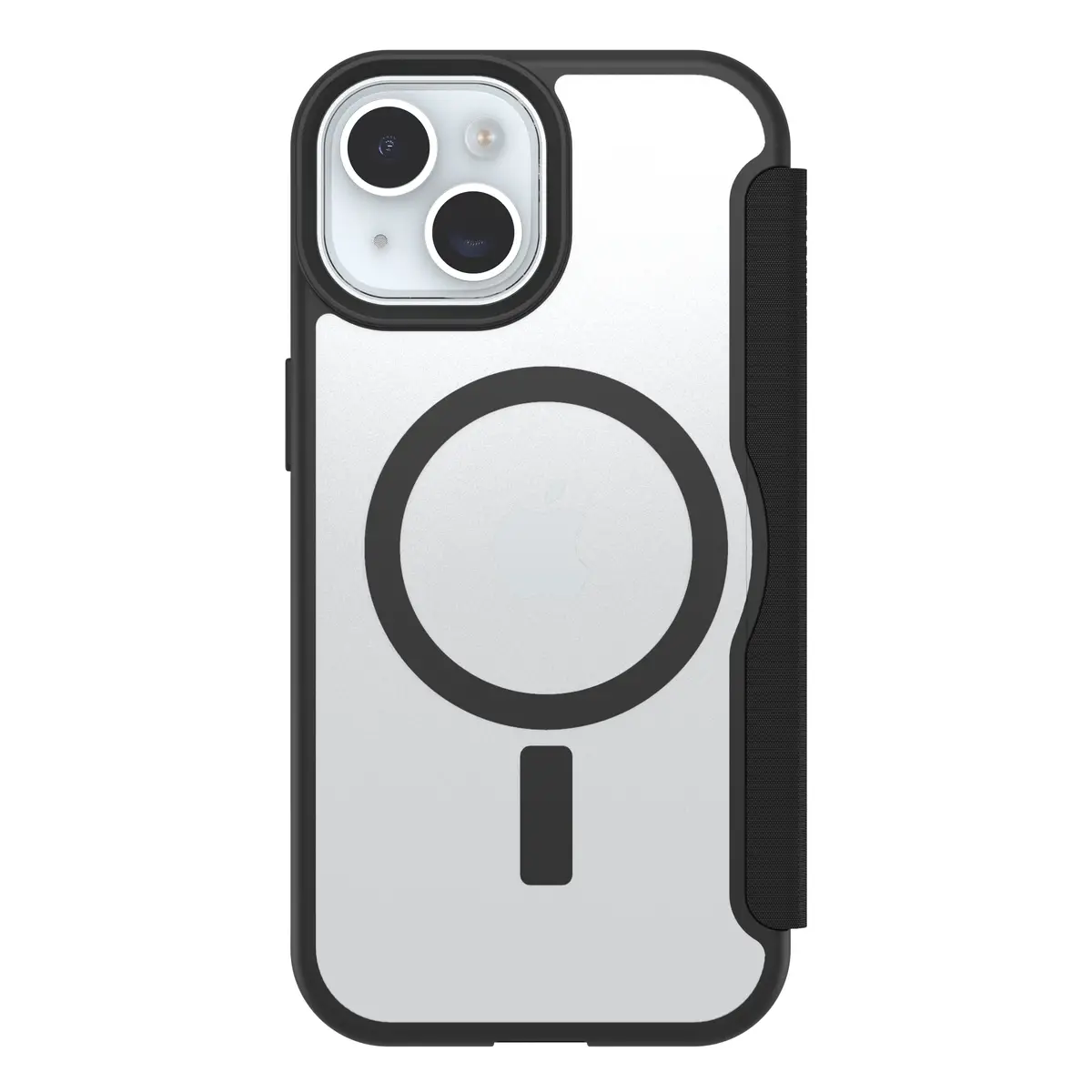 React Folio Series Flip-Hülle für Apple iPhone 13 14 15 kompatibel mit MagSafe Black Crystal