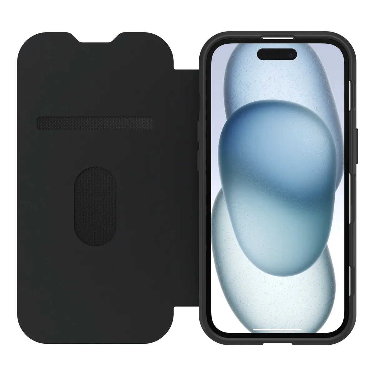 React Folio Series Flip-Hülle für Apple iPhone 13 14 15 kompatibel mit MagSafe Black Crystal