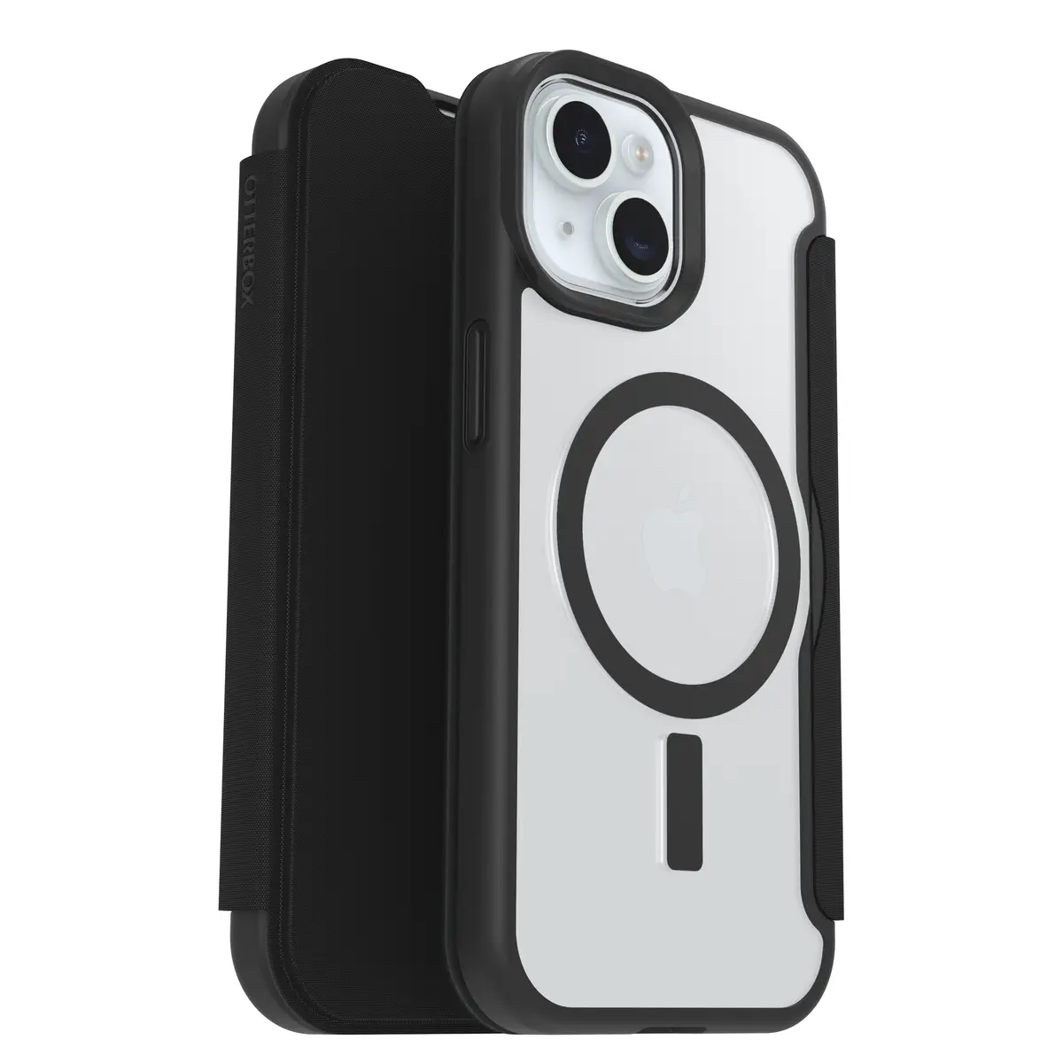 React Folio Series Flip-Hülle für Apple iPhone 13 14 15 kompatibel mit MagSafe Black Crystal