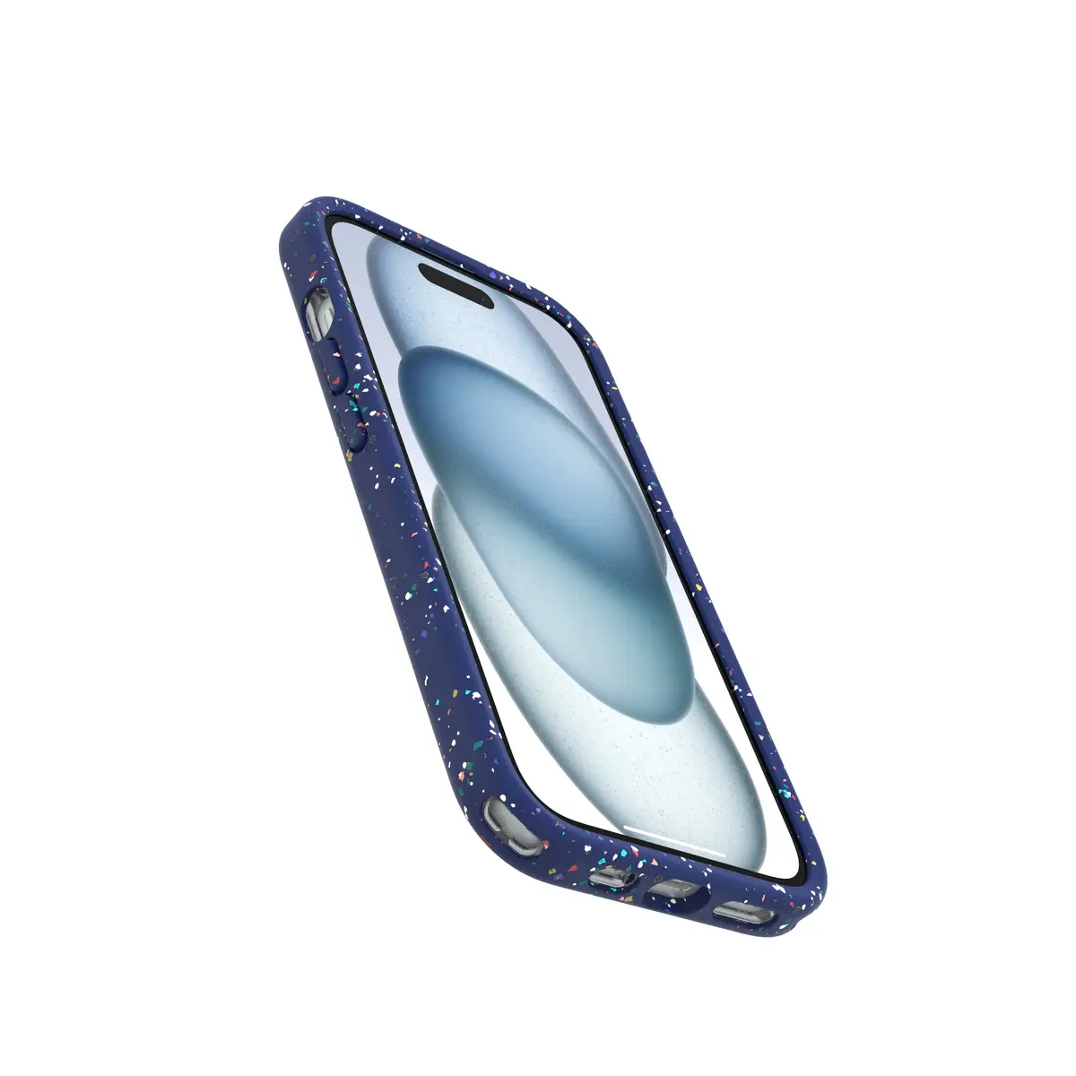 Schutzhülle für Apple iPhone 15 kompatibel mit MagSafe REGRIND Silikon Kunstfaser Blueberry Pie