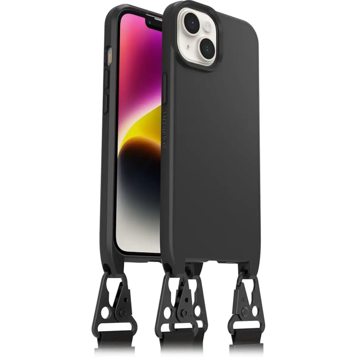 React Necklace hintere Abdeckung für Apple iPhone 14 Schwarz kompatibel mit MagSafe