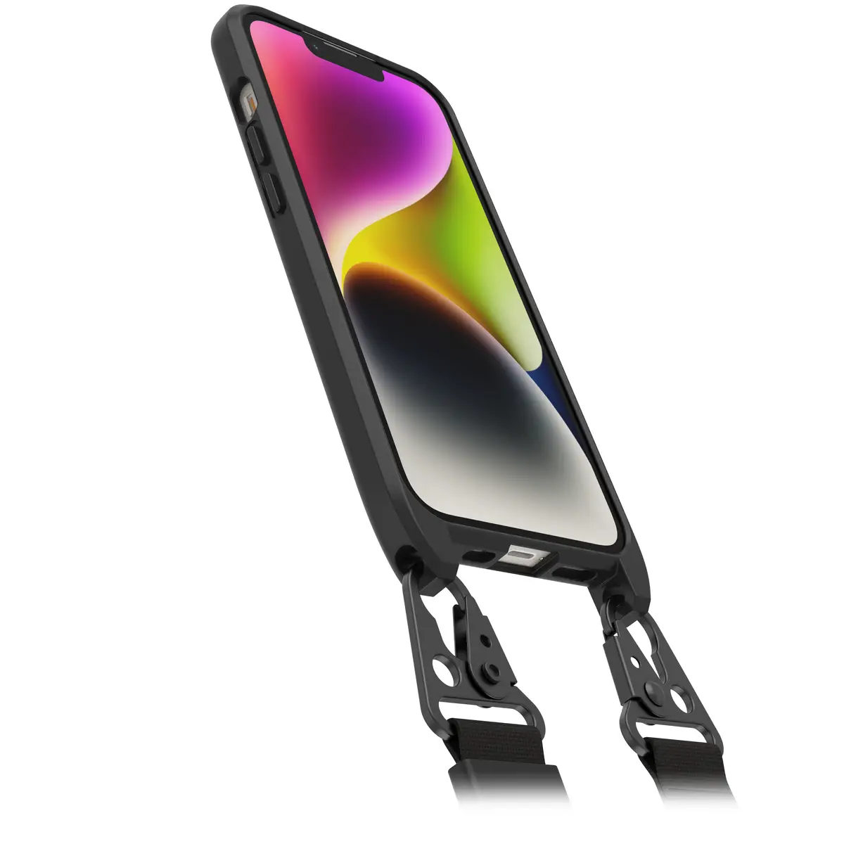 React Necklace hintere Abdeckung für Apple iPhone 14 Schwarz kompatibel mit MagSafe
