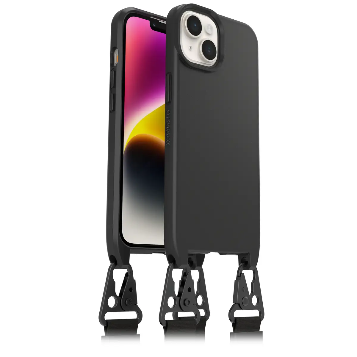 React Necklace hintere Abdeckung für Apple iPhone 14 Schwarz kompatibel mit MagSafe