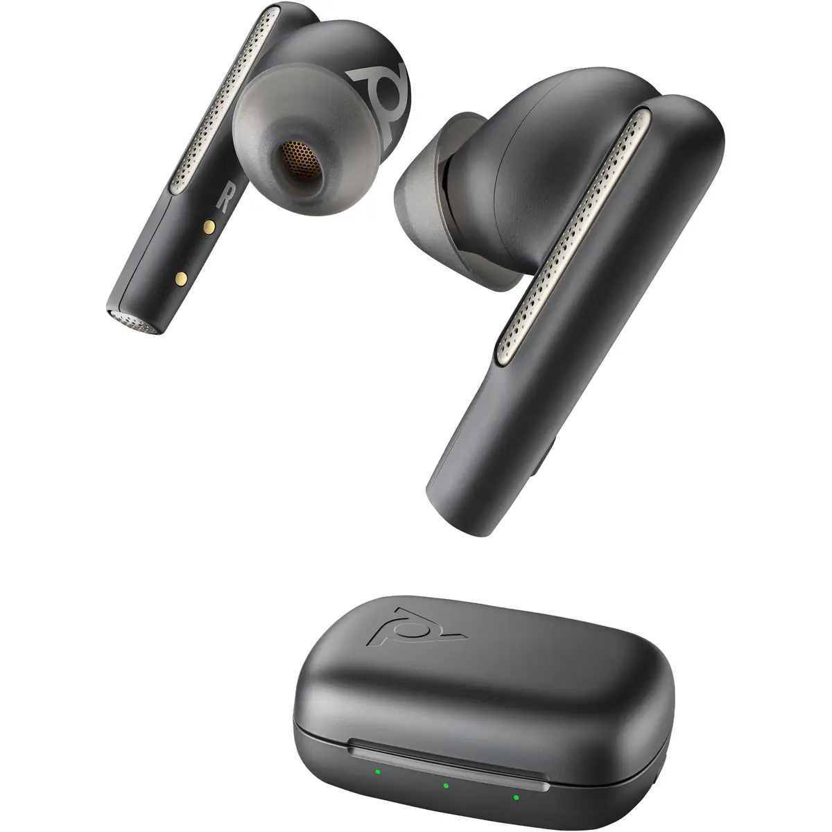 POLY Voyager Free 60 UC Carbon Black Earbuds +BT700 USB-C Adapter +Basic-Ladeetui Kabellos Anrufe/Musik Kopfhörer Schwarz