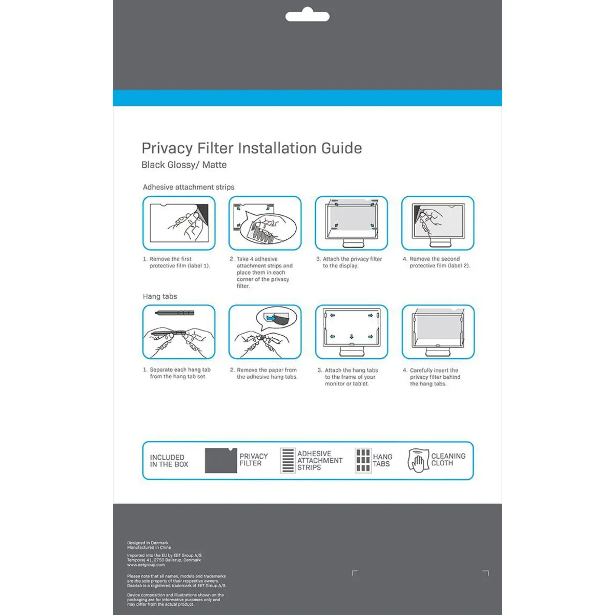 Blickschutzfilter für 40,6cm (16") Notebook 2-Wege Schwarz