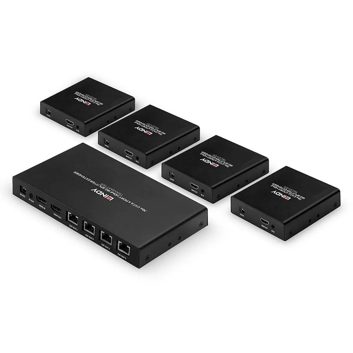 4 Port HDMI 4K60 Splitter Extender, 70m, Cat.6