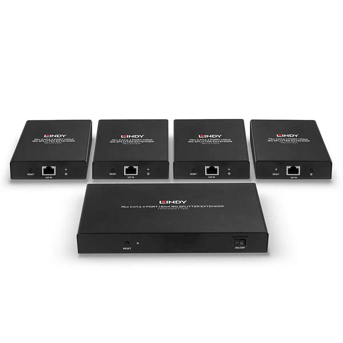 4 Port HDMI 4K60 Splitter Extender, 70m, Cat.6
