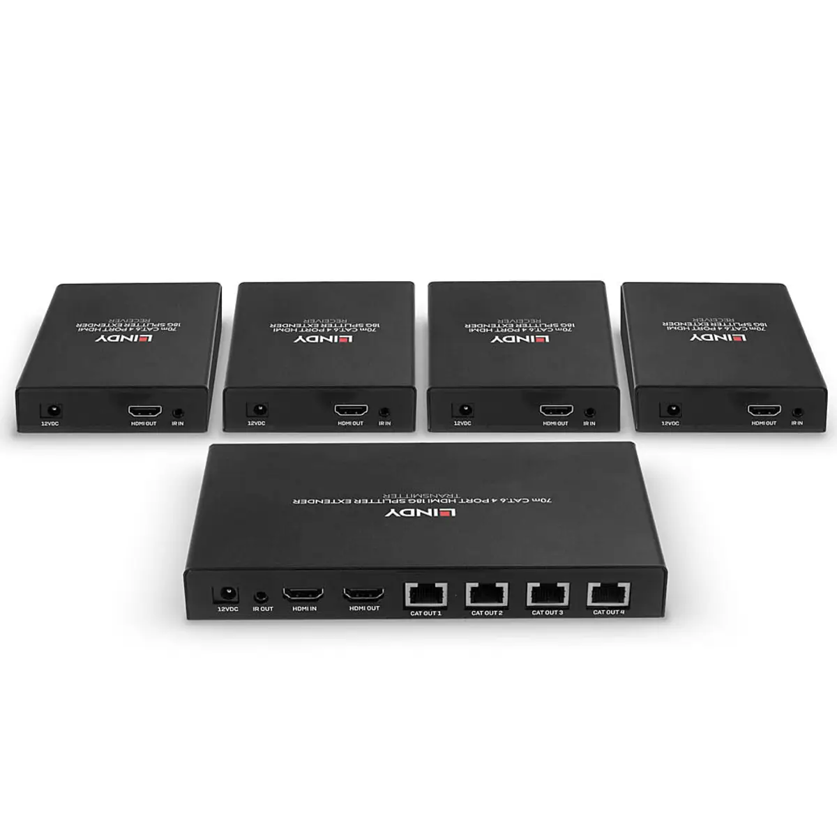 4 Port HDMI 4K60 Splitter Extender, 70m, Cat.6