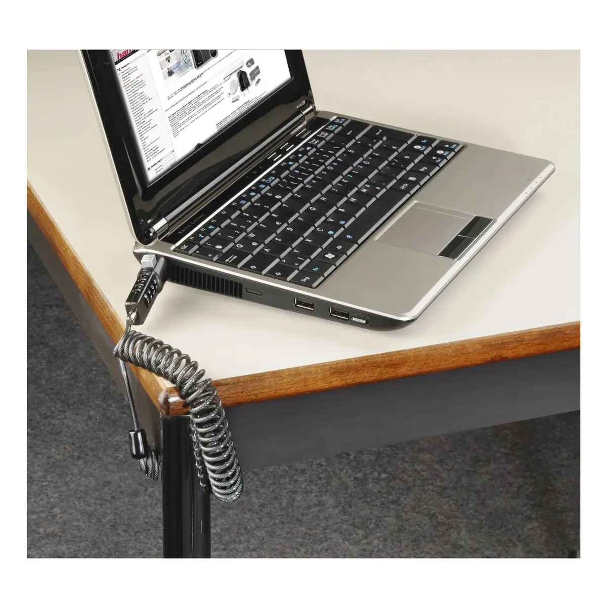 Laptopschloss Portable, Zahlenschloss 4-stellig, Carbonstahl, Anthrazit