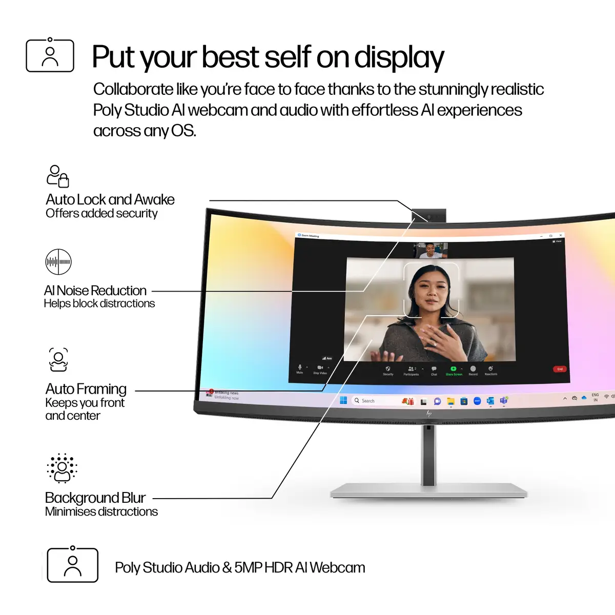 Series 7 Pro Serie 7 Pro 34 Zoll WQHD-Konferenzmonitor – 734pm, 86,4 cm (34"), 3440 x 1440 Pixel, Wide Quad HD, LCD, 5 ms, Schwarz, Silber