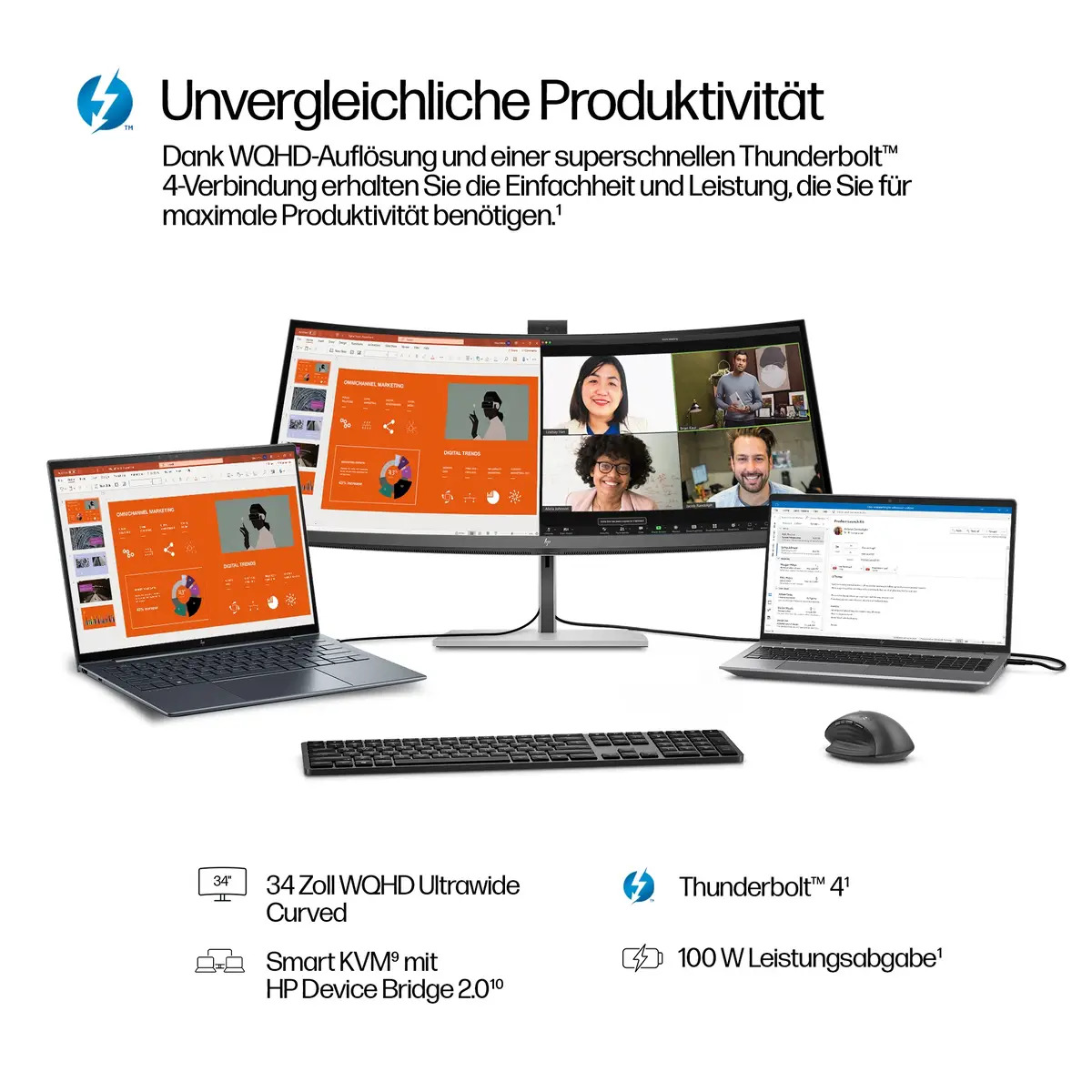 Series 7 Pro Serie 7 Pro 34 Zoll WQHD-Konferenzmonitor – 734pm, 86,4 cm (34"), 3440 x 1440 Pixel, Wide Quad HD, LCD, 5 ms, Schwarz, Silber