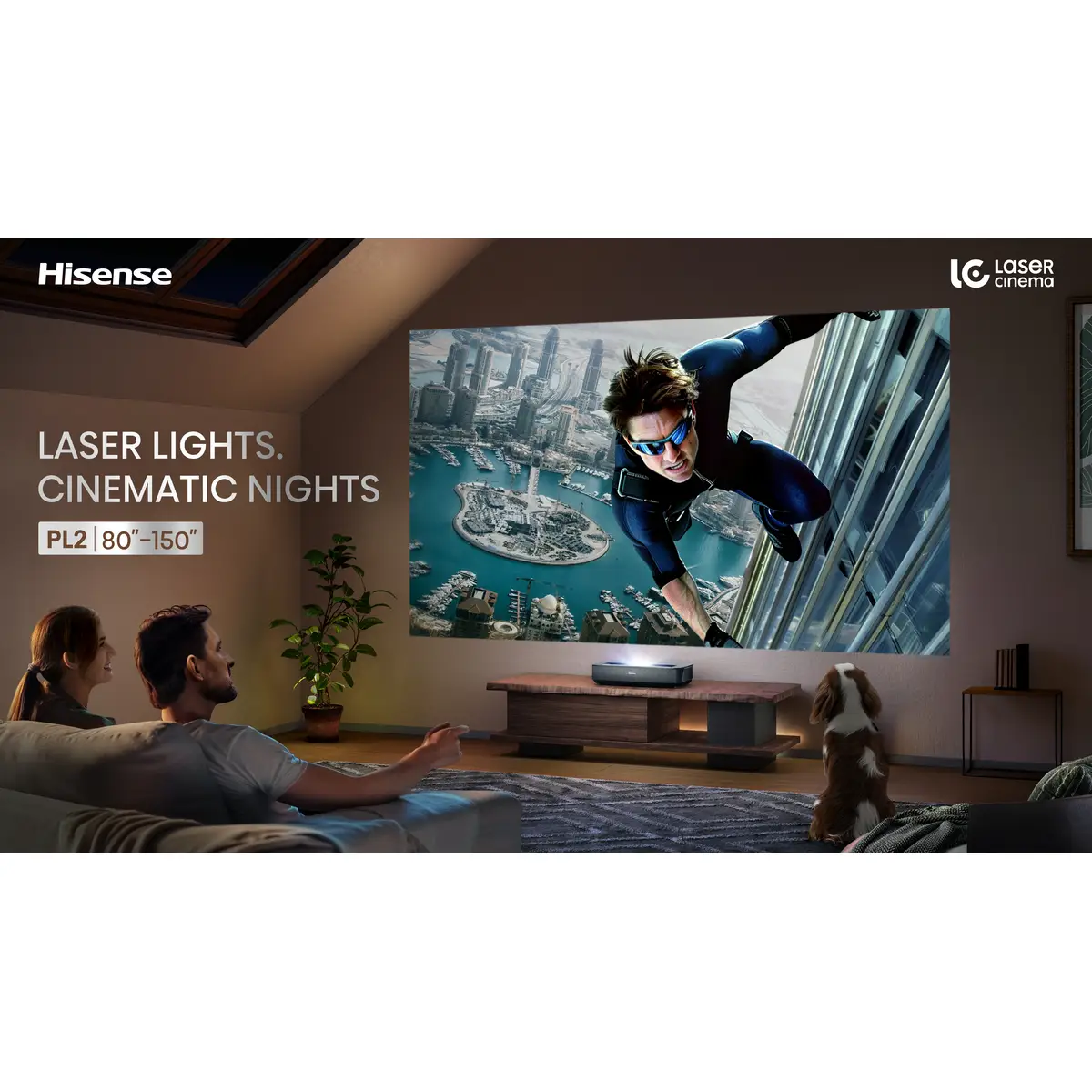 Laser TV PL2 80-150 3840x2160 4K UHD e-Shift 2.700 ANSI-Lumen