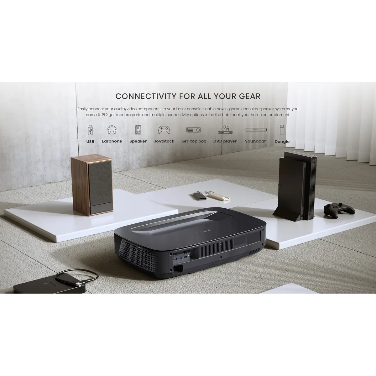 Laser TV PL2 80-150 3840x2160 4K UHD e-Shift 2.700 ANSI-Lumen