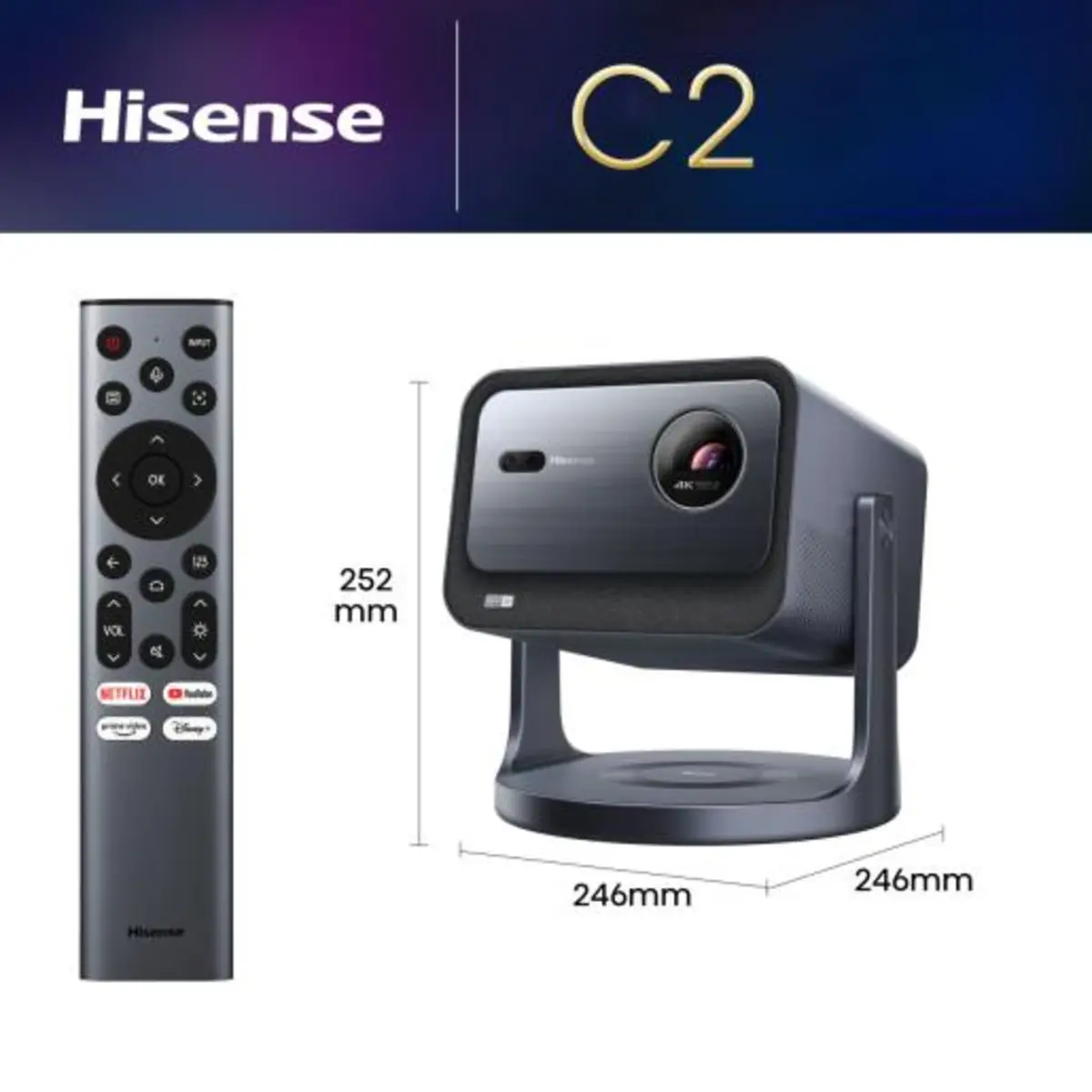 Laser TV C2 65-300 3840x2160 4K UHD e-Shift 2.000-ANSI-Lumen