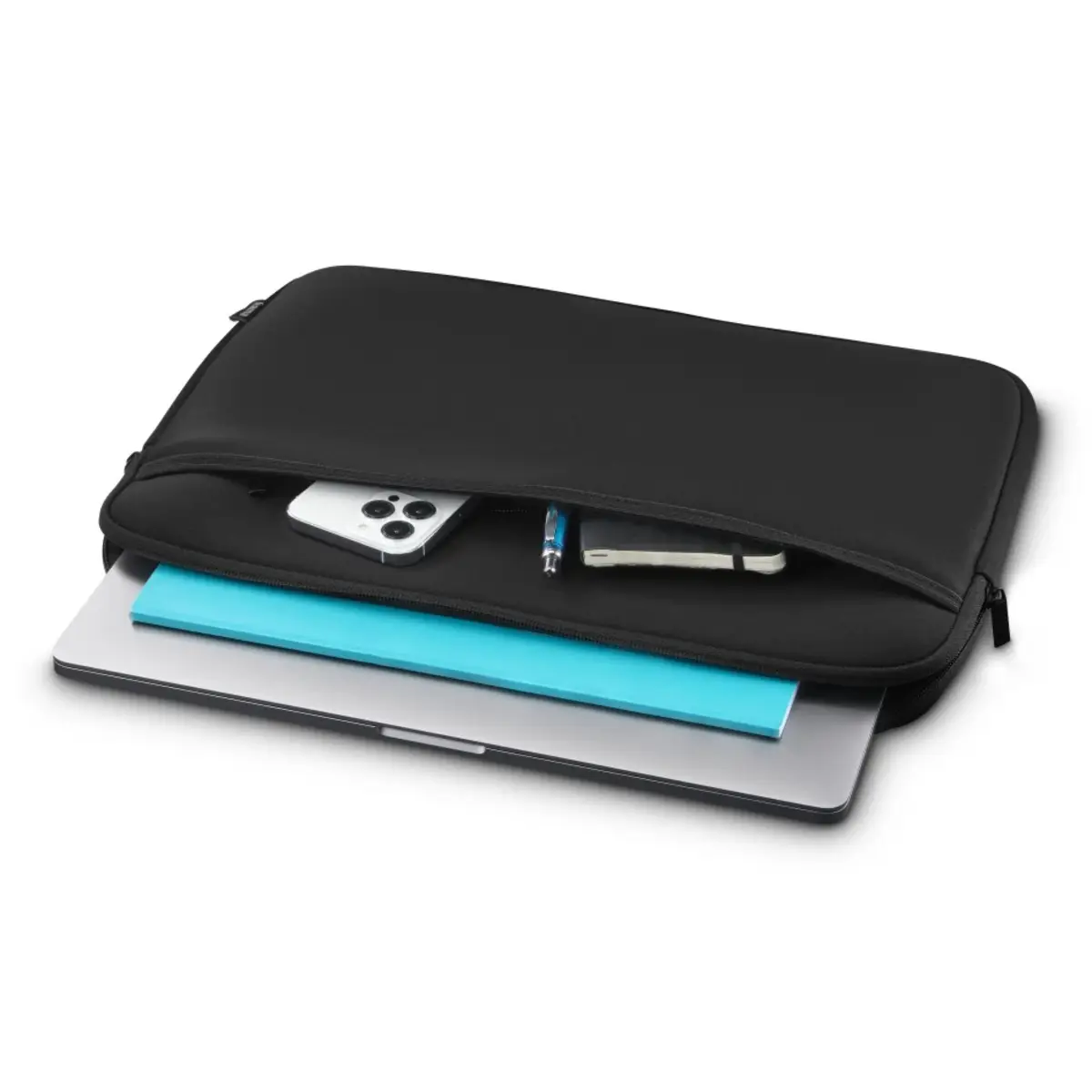 Laptop-Sleeve Neoprene mit Vorderfach, 36 - 40 cm (14,1-15,6), Schwarz