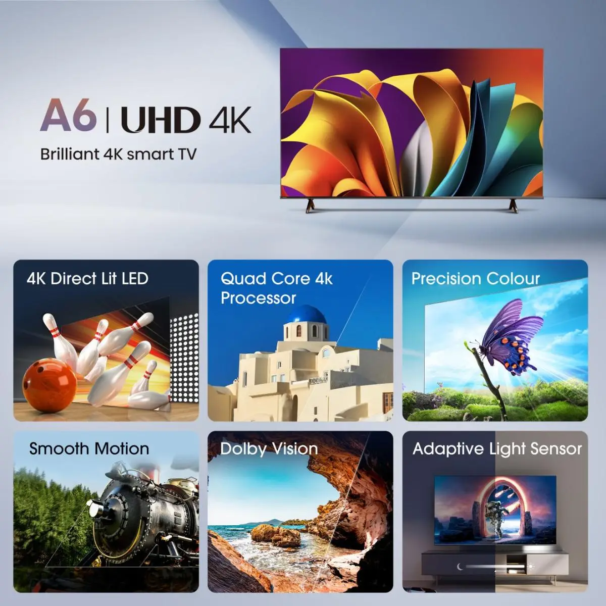 Smart-TV 58A6N 147 cm 58" 3840x2160 4K UHD 330cd/m² 8ms Schwarz