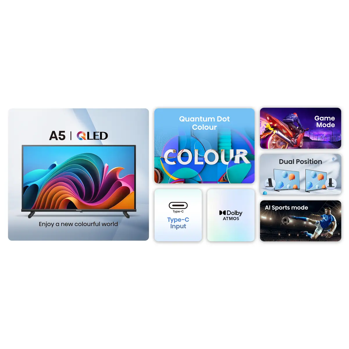 Smart-TV 32A5NQ81 cm 32" 1920x10804K UHD 16:09 230 cd/m² 20ms Schwarz