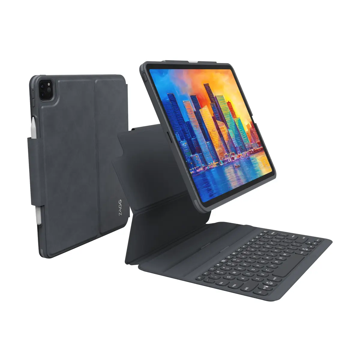 Pro Keys Tastatur und Foliohülle für iPad Pro 11" (1./2./3. Gen.) Deutsch Schwarz/Grau