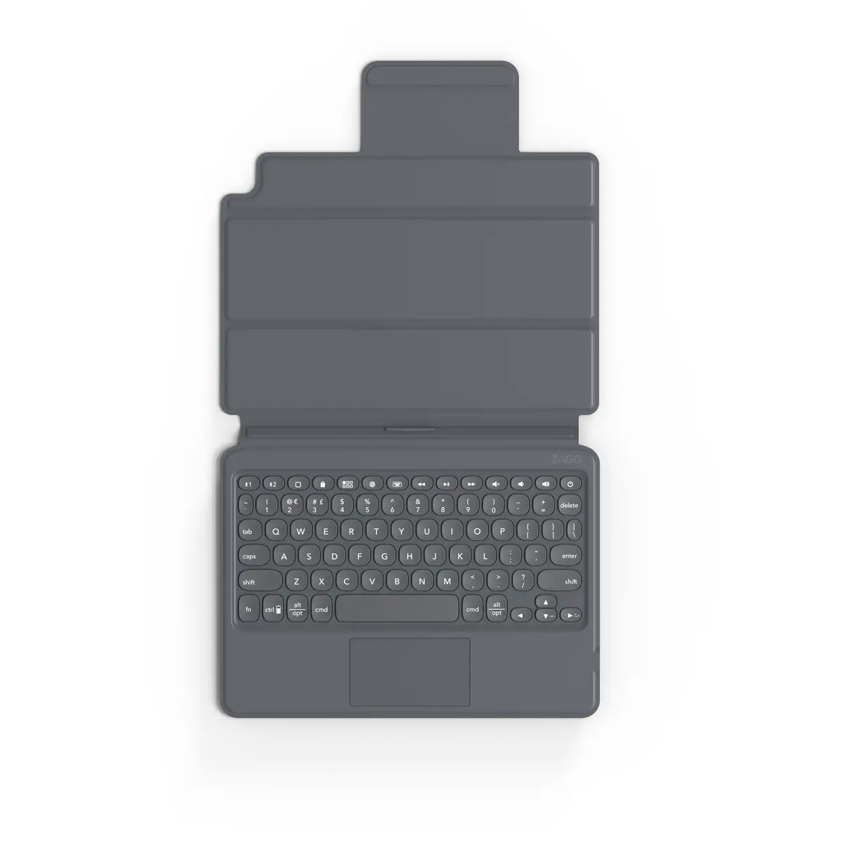 Pro Keys Tastatur und Foliohülle für iPad 10,2" (7./8. Gen.) Deutsch Schwarz/Grau