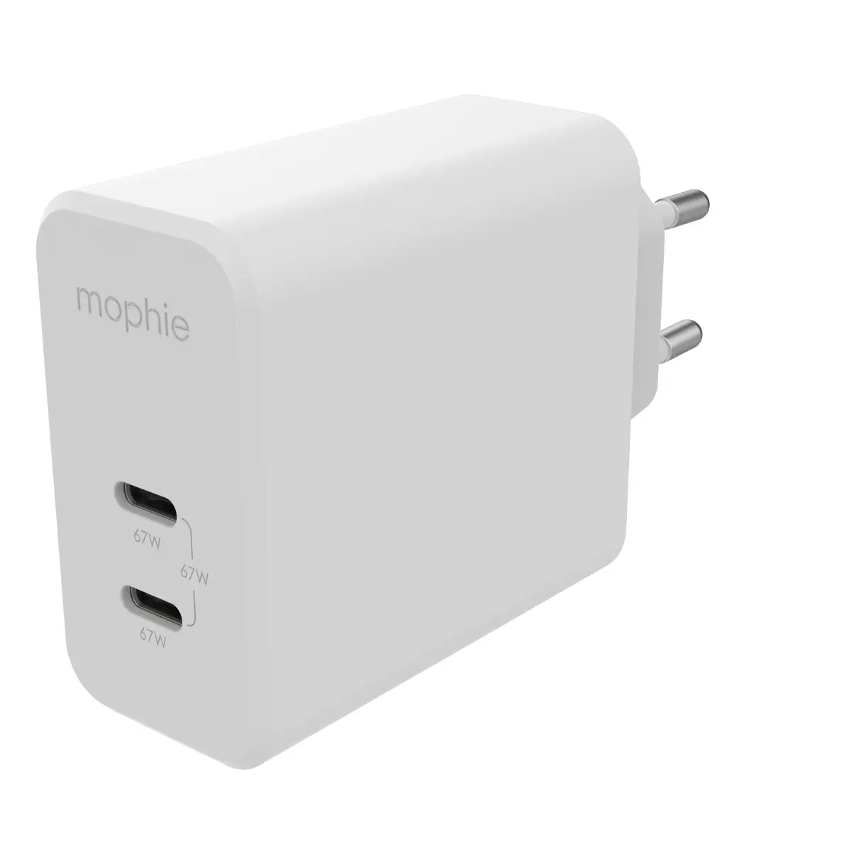 -Wall Adapter-USB-C-PD-DUAL-67W-GAN-White-EU (2xUSBC)