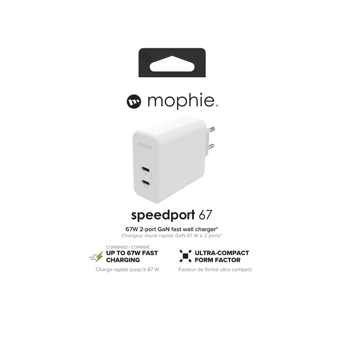 -Wall Adapter-USB-C-PD-DUAL-67W-GAN-White-EU (2xUSBC)