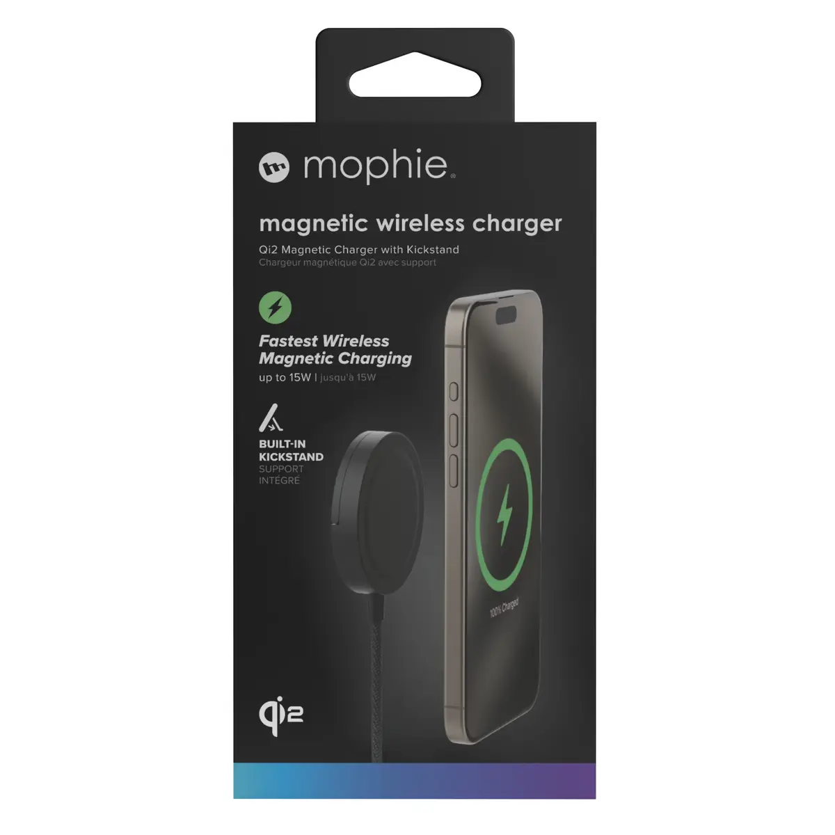 -Qi2 magnetic charger with kickstand-black