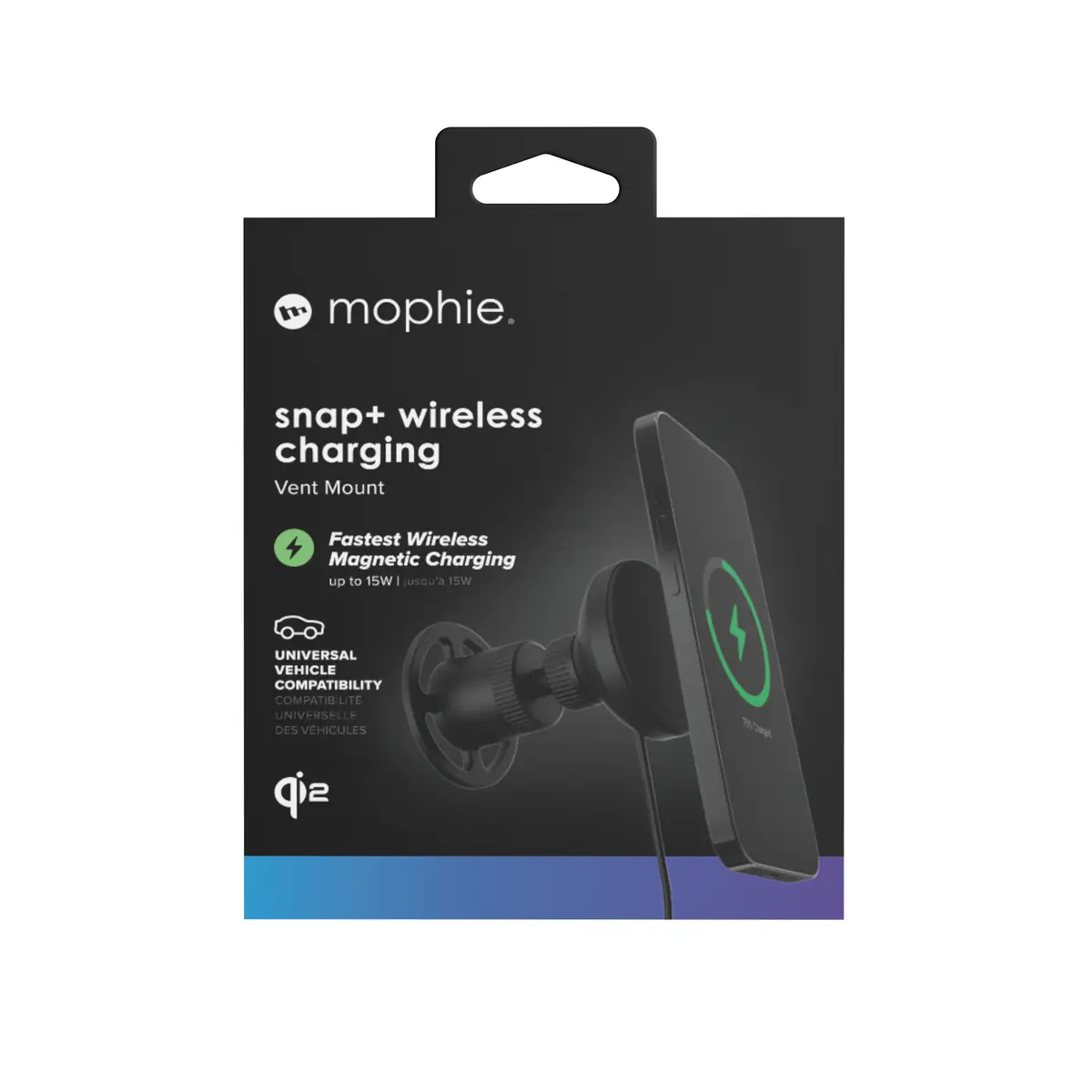 -Snap+ wireless charging Ventmount-Qi2-black