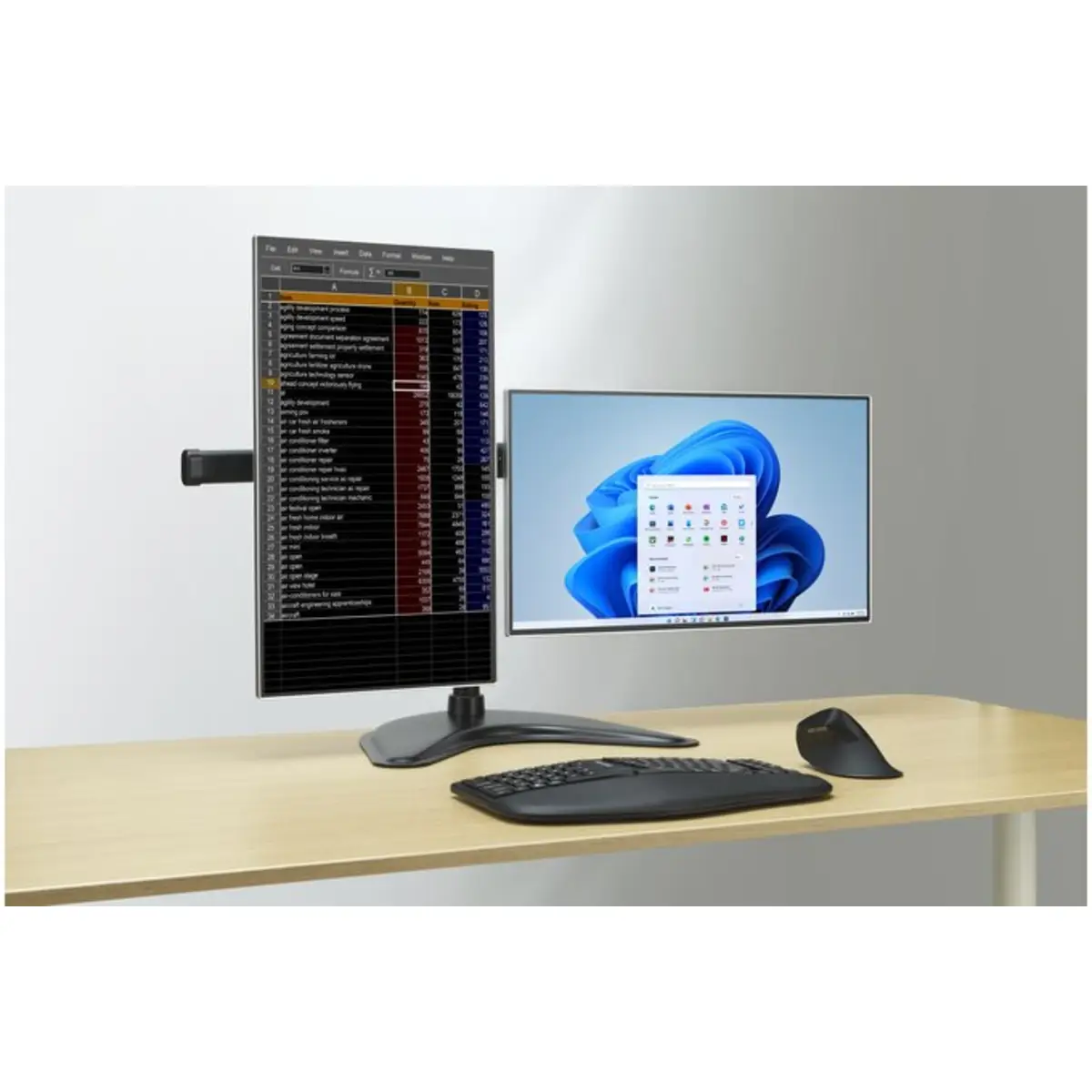SmartFit Ergo Freistehender Dual Monitorarm bis 68,6cm (27") Stahl Silikonpad