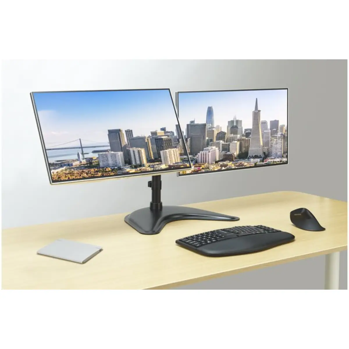 SmartFit Ergo Freistehender Dual Monitorarm bis 68,6cm (27") Stahl Silikonpad