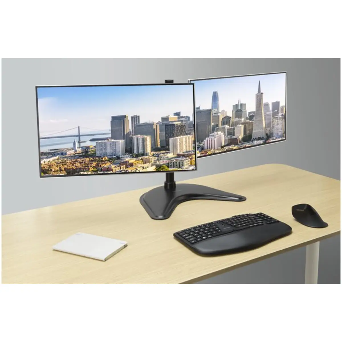 SmartFit Ergo Freistehender Dual Monitorarm bis 68,6cm (27") Stahl Silikonpad
