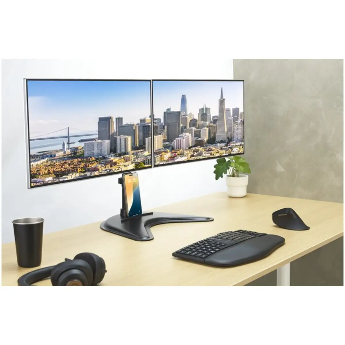 SmartFit Ergo Freistehender Dual Monitorarm bis 68,6cm (27") Stahl Silikonpad