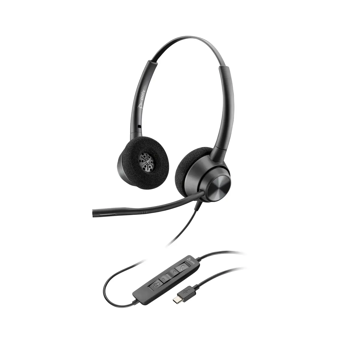 POLY EncorePro 320 Kopfhörer Kabelgebunden Kopfband Büro/Callcenter USB Typ-C Schwarz