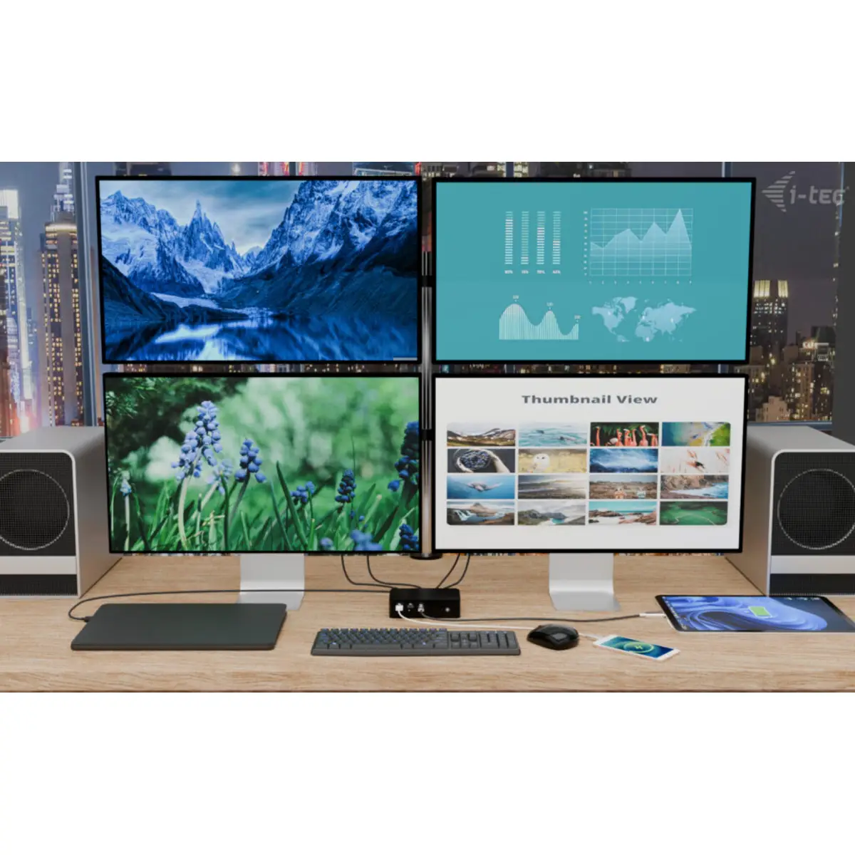 i-tec Thunderbolt5 Quattro Display Docking Station, 5x USB, 2.5 GLAN + Power Delivery 140W