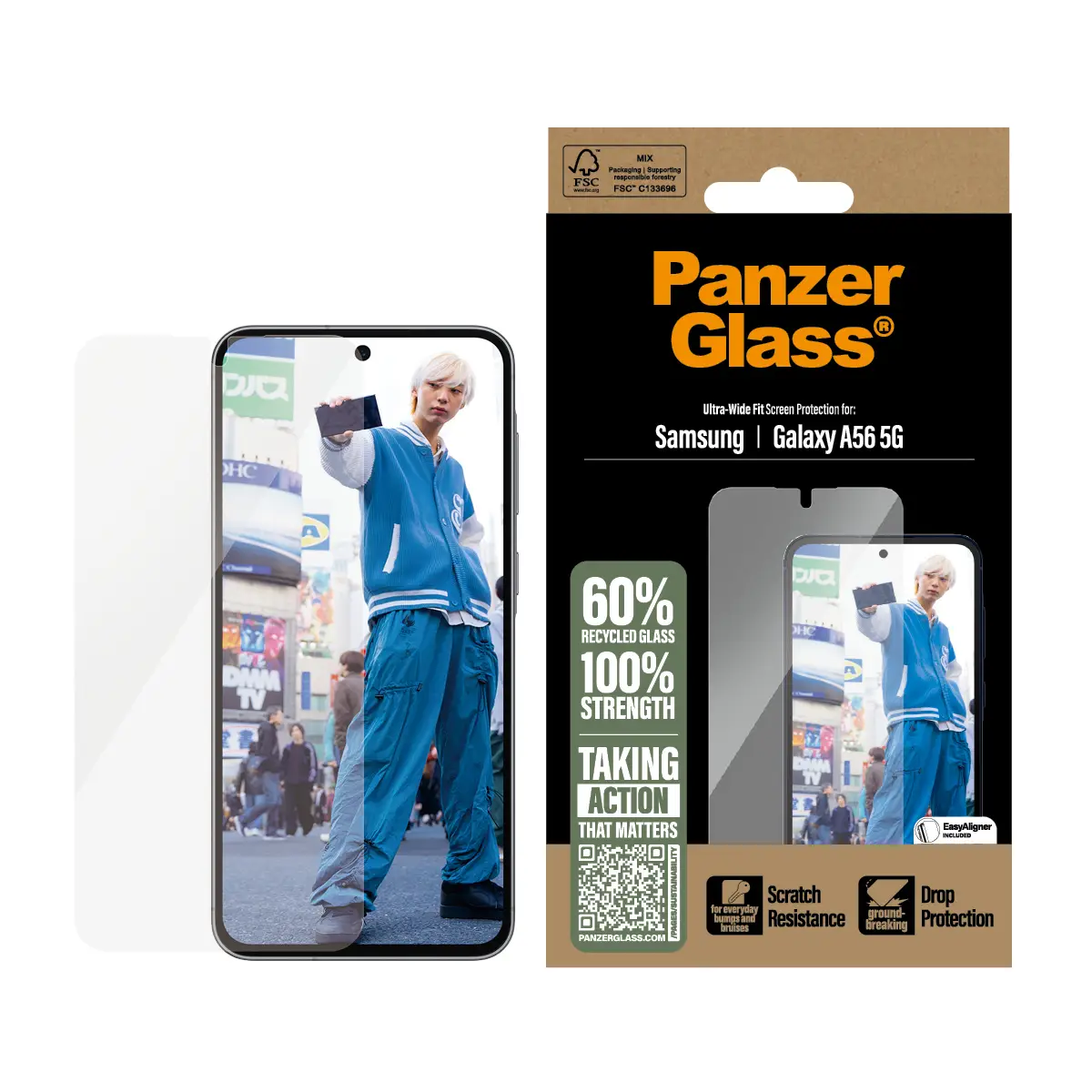 Displayschutz Samsung Galaxy A56 5G Ultra-Wide Fit m. EasyAligner