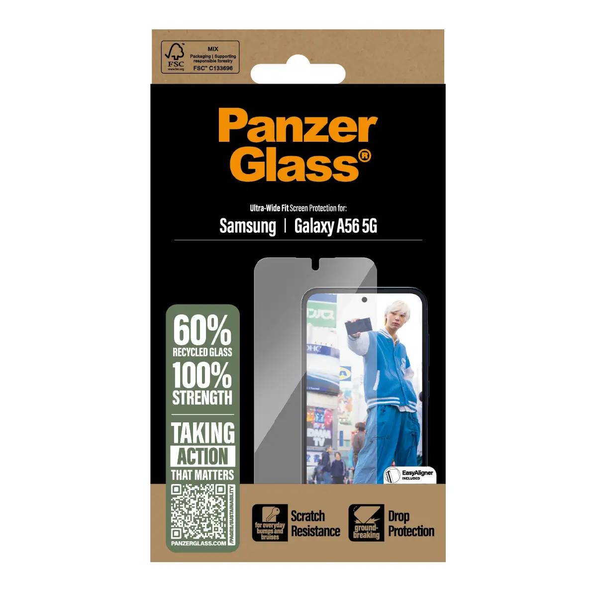 Displayschutz Samsung Galaxy A56 5G Ultra-Wide Fit m. EasyAligner