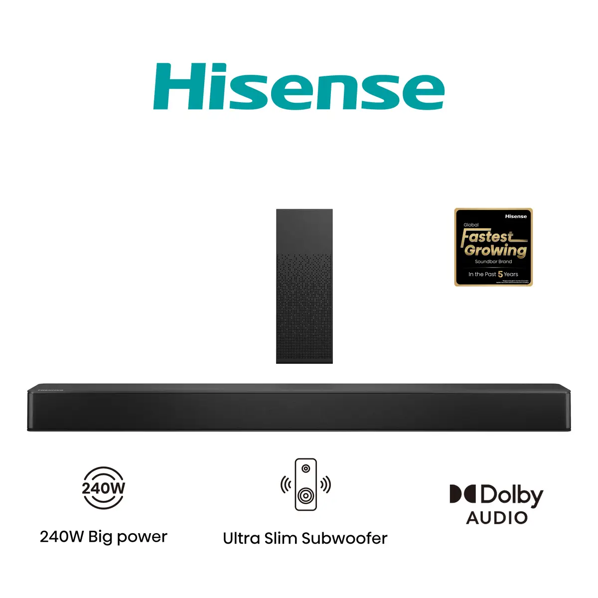 HS2100 Soundbar-Lautsprecher Schwarz 2.1 Kanäle 240 W