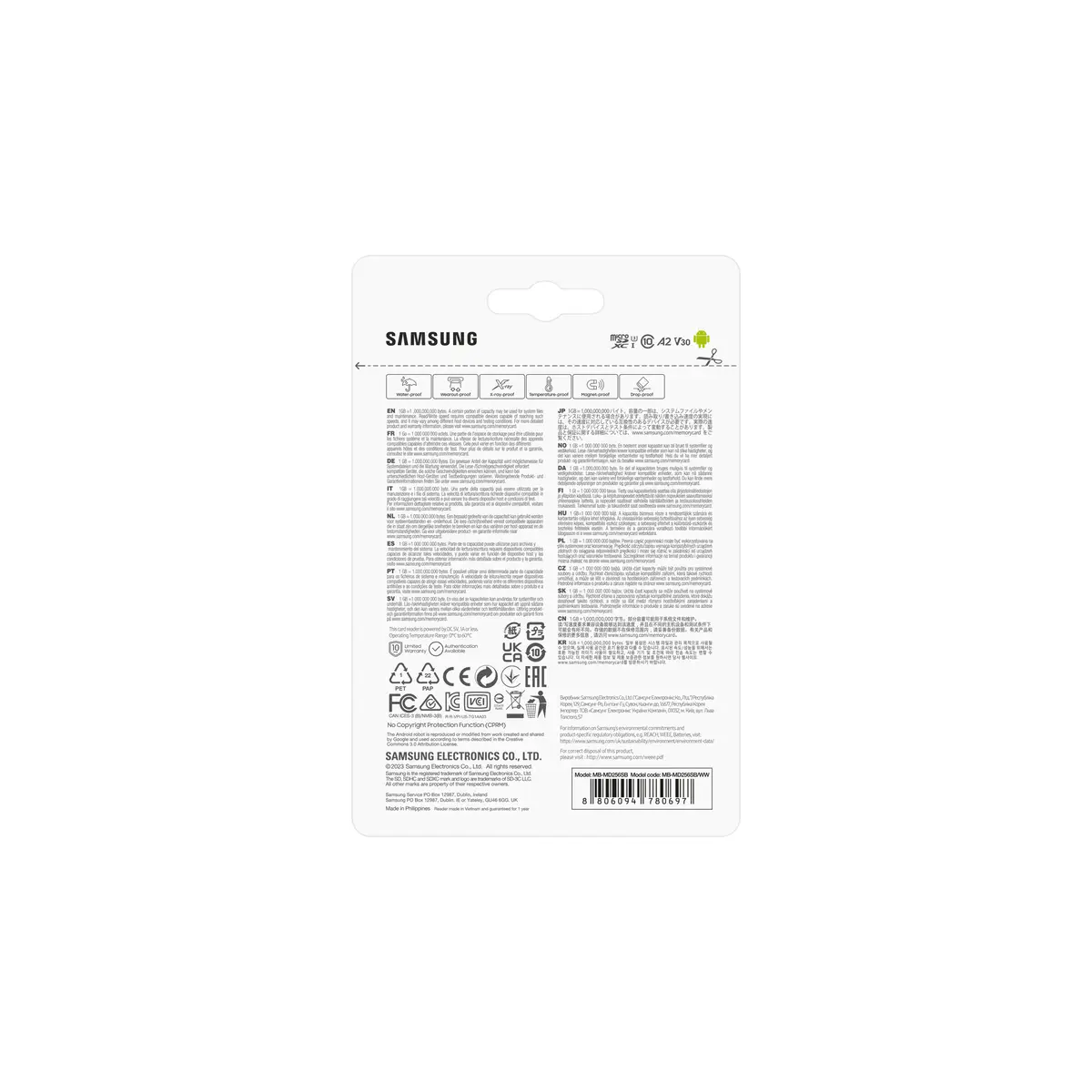 MB-MD256S, 256 GB, MicroSDXC, Klasse 10, UHS-I, 180 MB/s, 130 MB/s