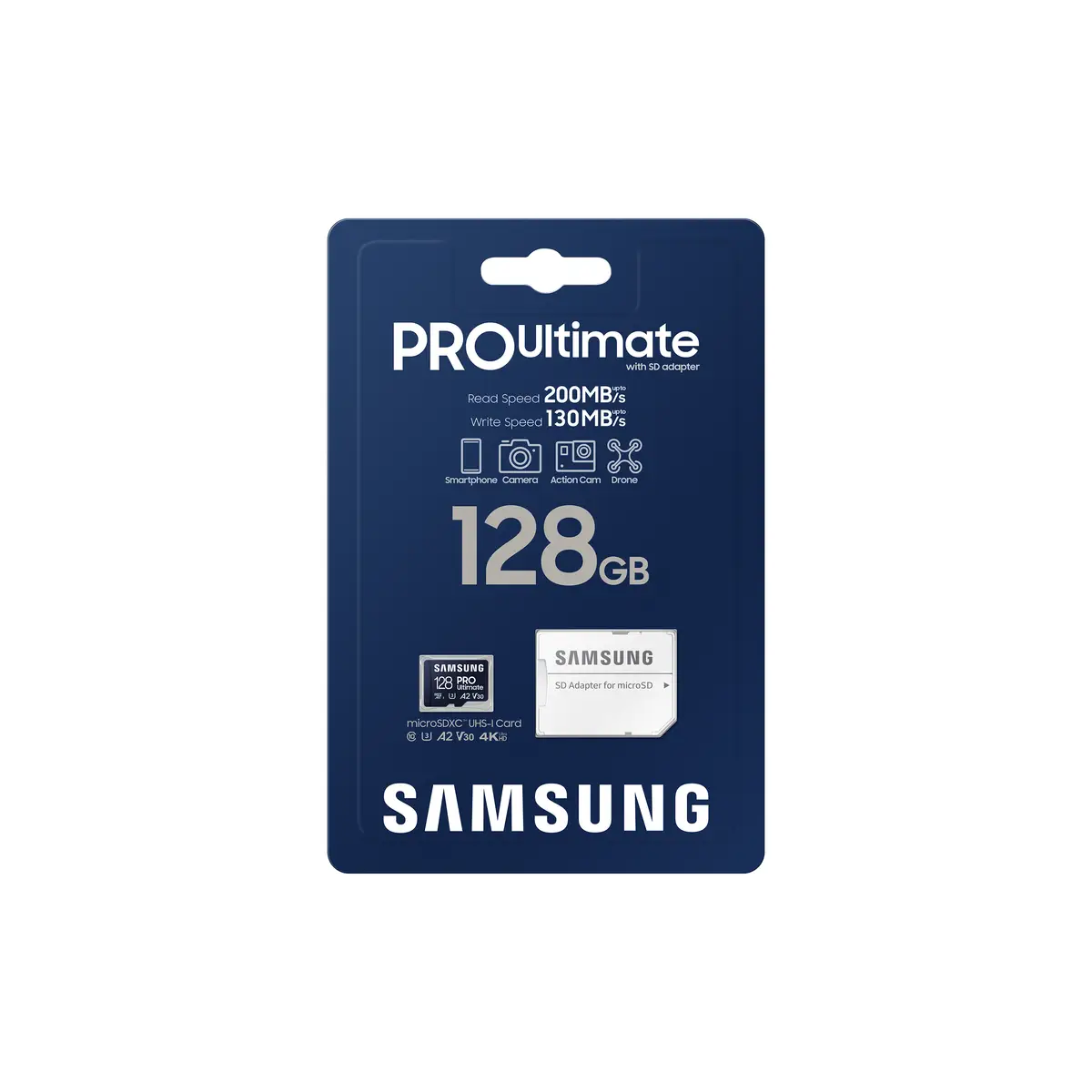 MB-MY128S, 128 GB, MicroSDXC, UHS-I, 200 MB/s, 130 MB/s, Class 3 (U3)