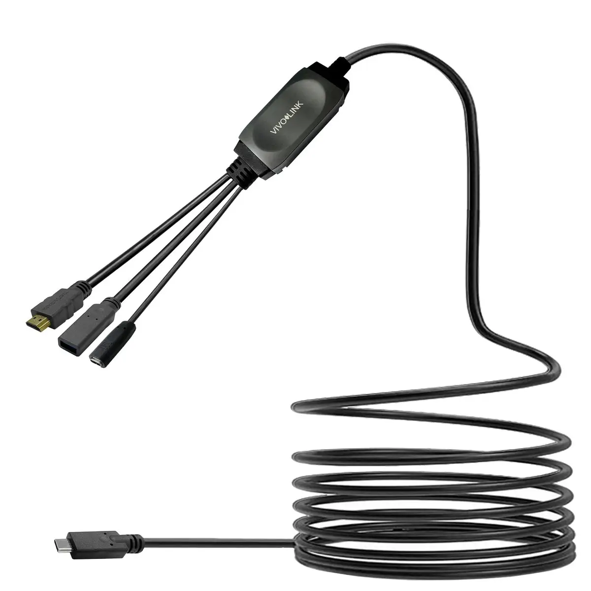 USB-C HUB Cable with USB3.0 Charging black Kabel Digital/Daten 7,5m