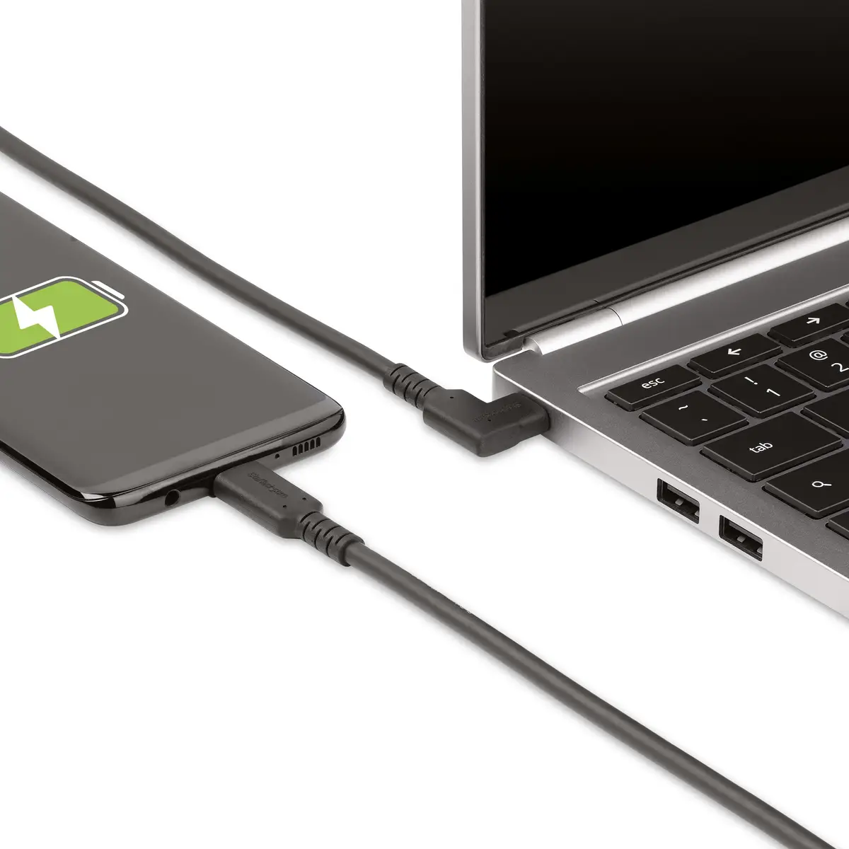 StarTech 1m USB-C Kabel, Rechtwinklig, USB 10Gbps, 100W (5A) PD, 8K 60Hz4K 144Hz DP Alt-Modus, Robustes Kabel, Thunderbolt-kompatibel