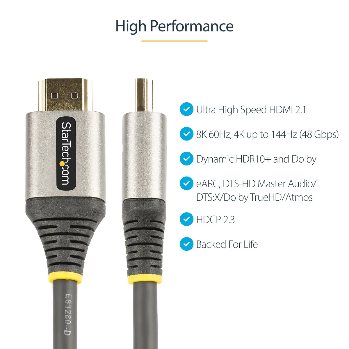 StarTech 4 m 8K HDMI 2.1 Kabel, Zertifiziertes HDMI 2.1 Kabel 48Gbps, 8K 60Hz/4K 120Hz HDR10+ eARC, UHD 8K HDMI Kabel, Monitor/TV