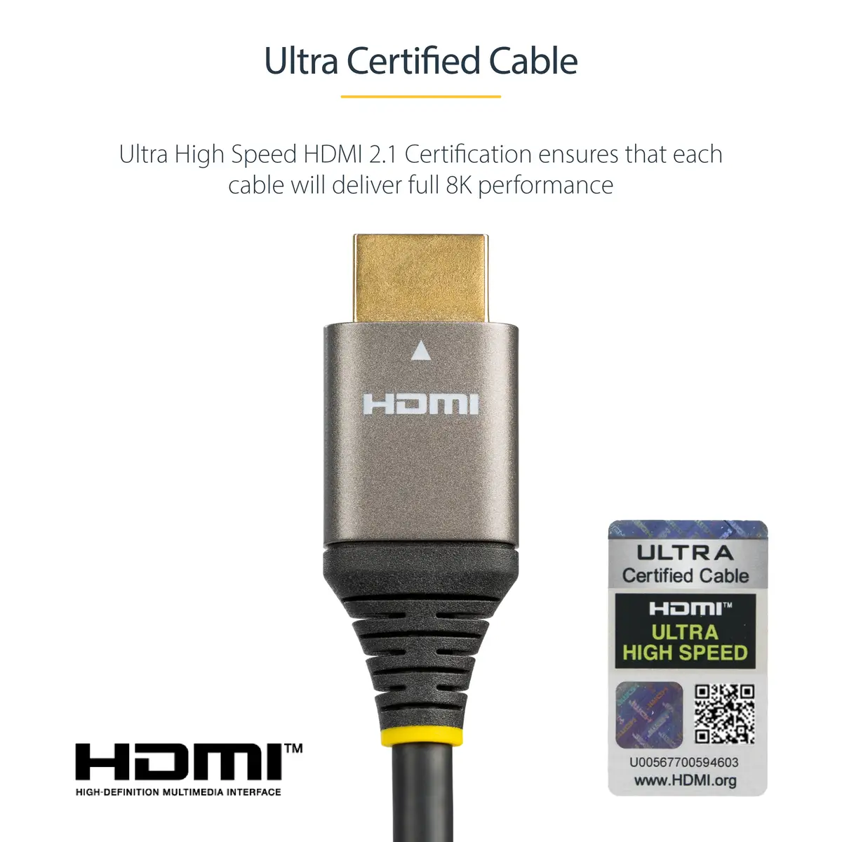 StarTech 4 m 8K HDMI 2.1 Kabel, Zertifiziertes HDMI 2.1 Kabel 48Gbps, 8K 60Hz/4K 120Hz HDR10+ eARC, UHD 8K HDMI Kabel, Monitor/TV