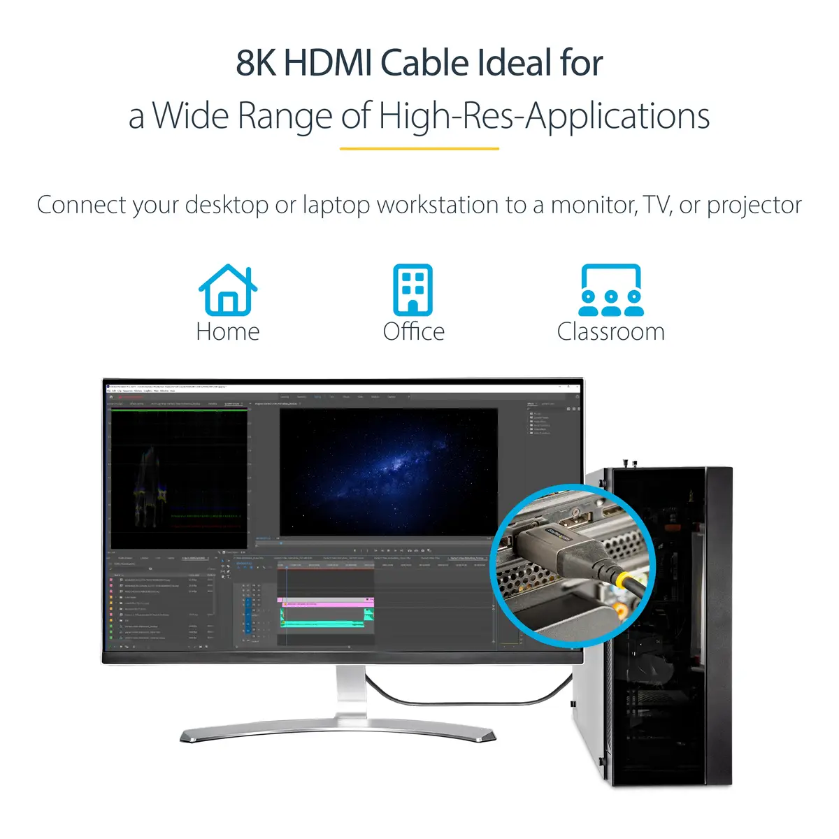 StarTech 4 m 8K HDMI 2.1 Kabel, Zertifiziertes HDMI 2.1 Kabel 48Gbps, 8K 60Hz/4K 120Hz HDR10+ eARC, UHD 8K HDMI Kabel, Monitor/TV