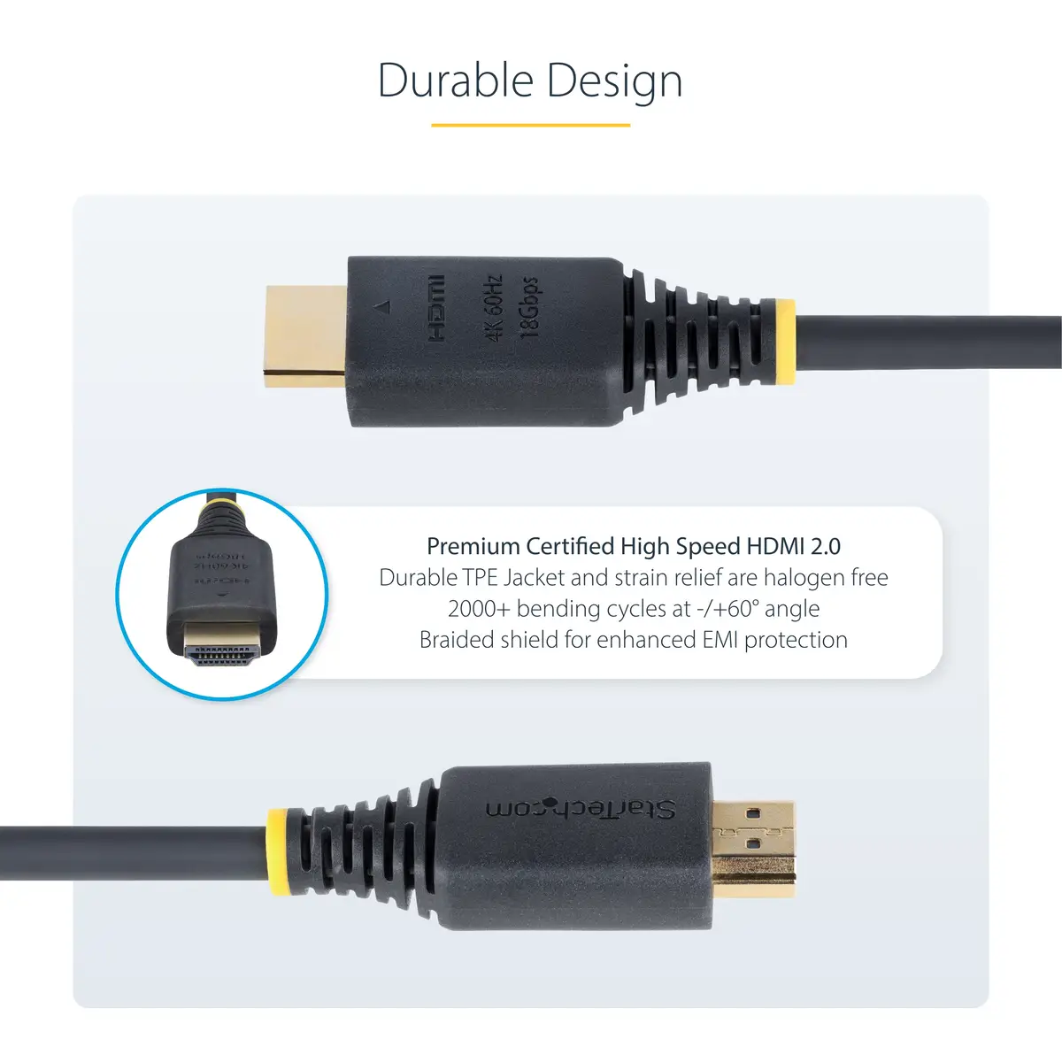 StarTech 3m Premium Zertifiziertes High Speed HDMI Kabel, 4K 60Hz/1440p 144Hz, 18Gbps, UHD HDMI 2.0 Arc Kabel für TV/Monitor/PC