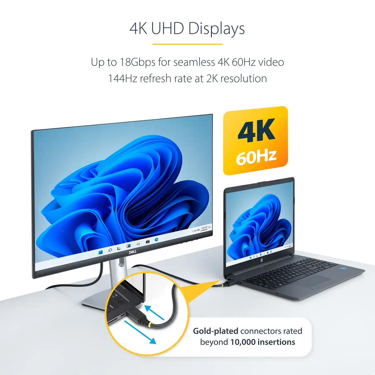 StarTech 3m Premium Zertifiziertes High Speed HDMI Kabel, 4K 60Hz/1440p 144Hz, 18Gbps, UHD HDMI 2.0 Arc Kabel für TV/Monitor/PC
